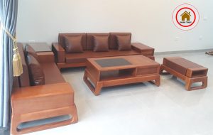 sofa 2 văng chân quỳ gỗ gõ đỏ