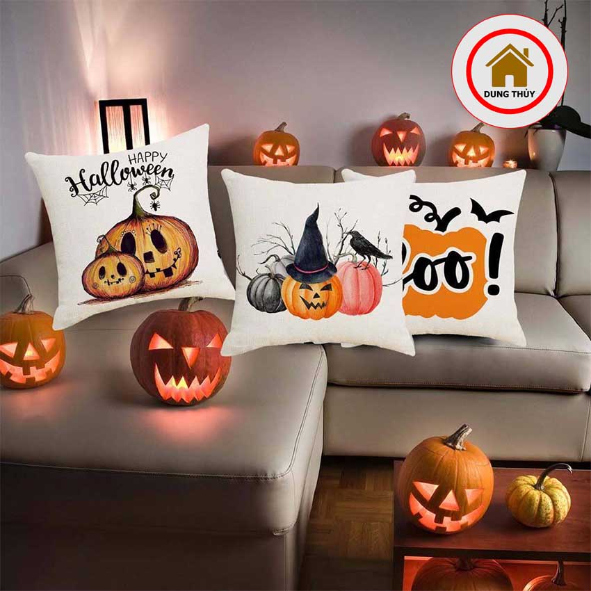 trang trí nội thất phòng khách đón Halloween