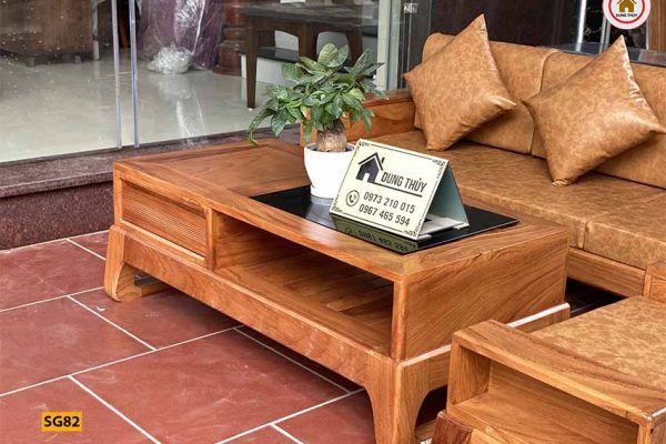 Bộ ghế sofa chân quỳ gỗ gõ đỏ SG82