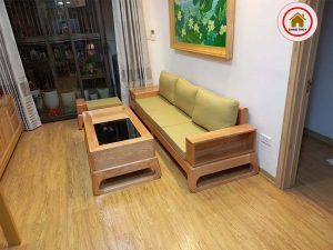 bộ sofa 3 món gỗ sồi