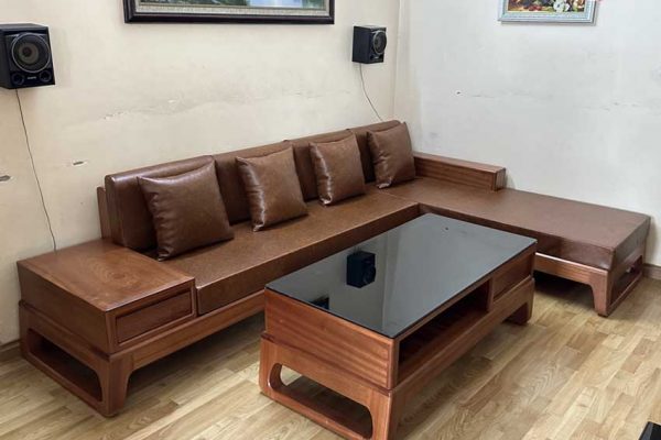 Bộ ghế sofa chân quỳ gỗ xoan đào Nam Phi SG88 xịn