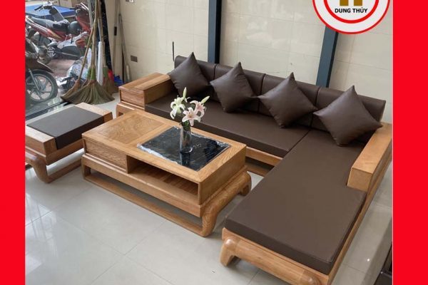 Sofa góc chữ L đùi gà gỗ sồi Nga SG77L chất lượng