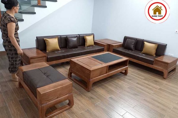 bộ sofa 2 văng chân quỳ đẹp