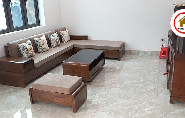 sofa góc chữ L chân cuốn