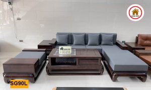 sofa góc chữ L gỗ hương xám SG90L