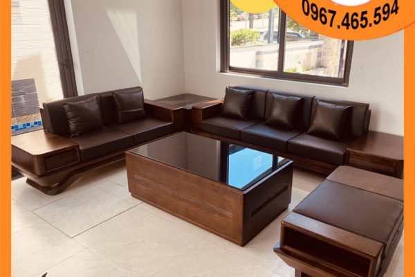 Bộ ghế sofa 2 văng phi thuyền gỗ sồi Nga SG91 chất lượng