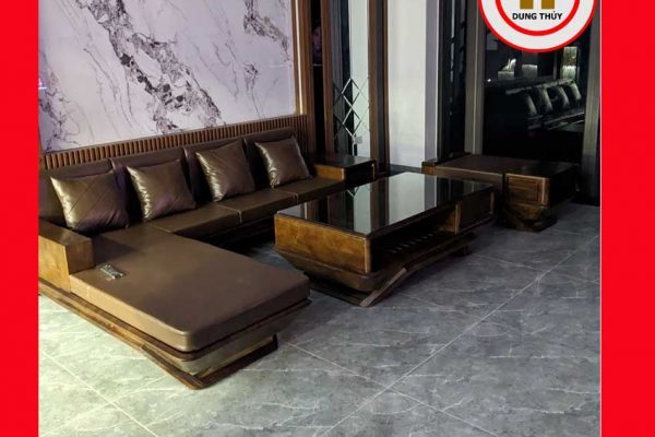 Sofa góc chữ L chân thuyền gỗ sồi Nga SG92