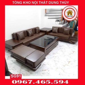 sofa gỗ 2 văng Thanh Miện