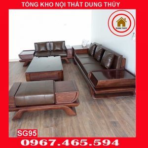 Bộ ghế sofa 2 văng thuyền cánh cong gỗ sồi Nga SG95