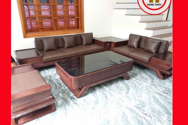 Bộ ghế sofa 2 văng thuyền cánh cong gỗ sồi Nga SG95