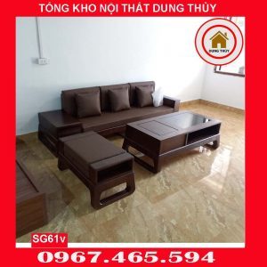 Bộ ghế sofa văng chân quỳ gỗ sồi Nga SG61v