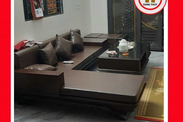 Sofa góc chữ L chân thuyền gỗ sồi Nga SG92 phuninh 2