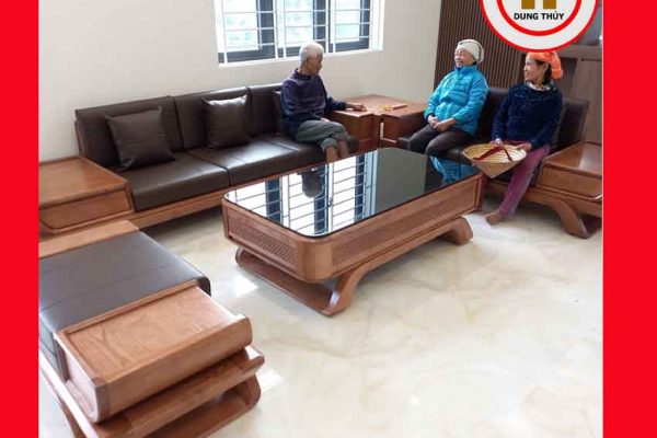 Bộ ghế sofa 2 văng thuyền cánh cong gỗ sồi Nga SG95 huongkhe 3