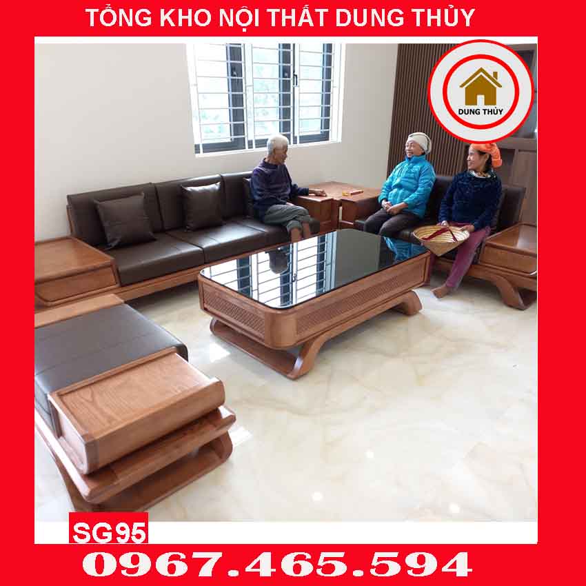 Bộ ghế sofa 2 văng thuyền cánh cong gỗ sồi Nga SG95 huongkhe 3