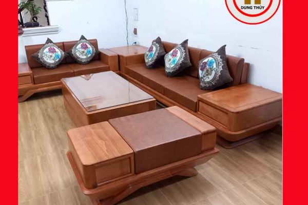 Bộ ghế sofa 2 văng phi thuyền gỗ sồi Nga SG91 2024 halong 2