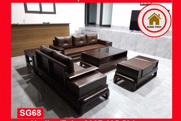 Bộ ghế sofa 2 văng đùi gà gỗ sồi