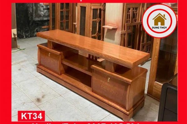 Kệ tivi 2 cánh cong gỗ sồi Nga KT34