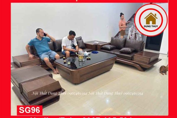 Sofa 2 văng kim cương gỗ sồi Nga SG96 4