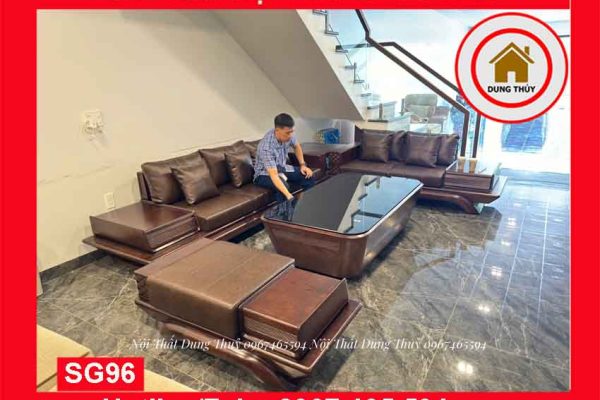 Sofa 2 văng kim cương gỗ sồi Nga SG96 4