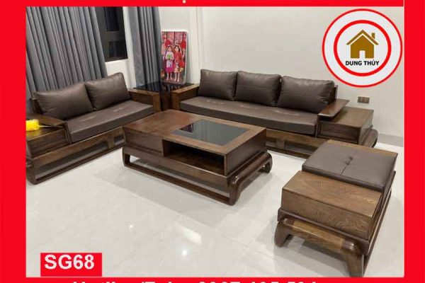 Bộ ghế sofa 2 văng đùi gà gỗ sồi Nga SG68 2024