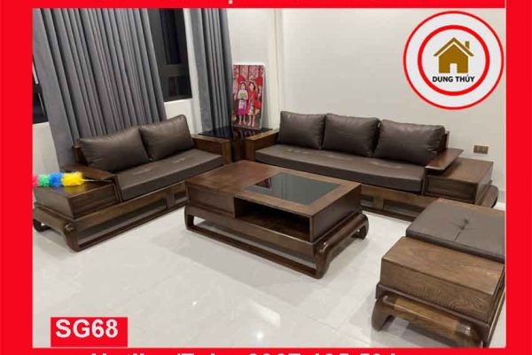 Bộ ghế sofa 2 văng đùi gà gỗ sồi Nga SG68 2024