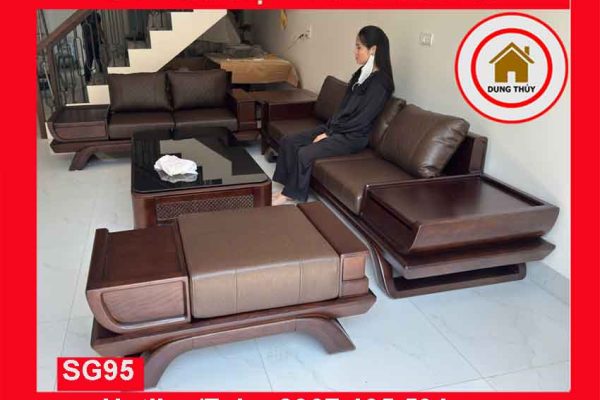 Bộ ghế sofa 2 văng thuyền cánh cong gỗ sồi Nga SG95 catthanh 2