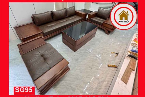 Bộ ghế sofa 2 văng thuyền cánh cong gỗ sồi Nga SG95