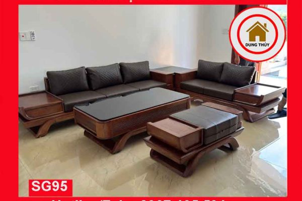 Bộ ghế sofa 2 văng thuyền cánh cong gỗ sồi Nga SG95