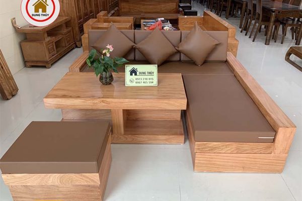 Bộ ghế sofa giả nguyên khối gỗ gõ đỏ SG65