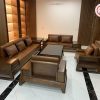 bộ sofa 2 văng gỗ gõ đẹp