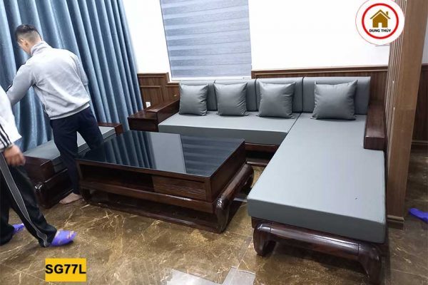 bộ bàn ghế sofa góc L đùi gà SG77L nét5