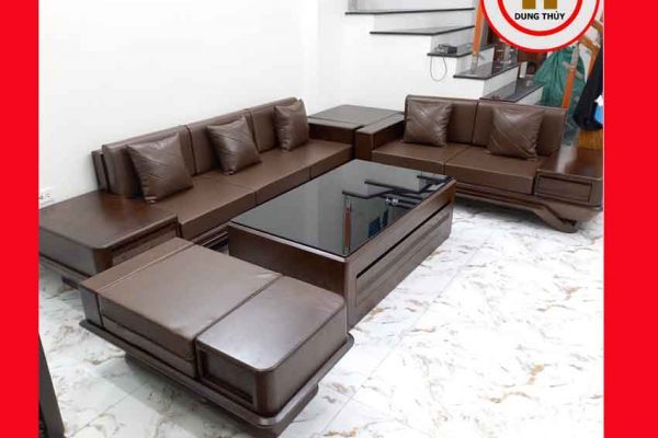 sofa gỗ 2 văng Thanh Miện