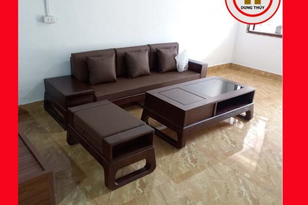 Bộ ghế sofa văng chân quỳ gỗ sồi Nga SG61v