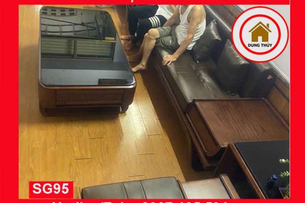 Bộ ghế sofa 2 văng thuyền cánh cong gỗ sồi Nga SG95
