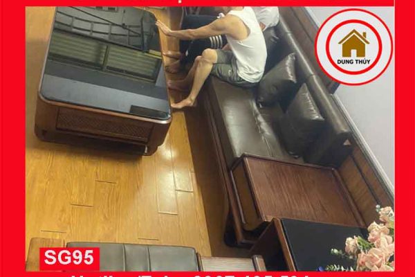 Bộ ghế sofa 2 văng thuyền cánh cong gỗ sồi Nga SG95